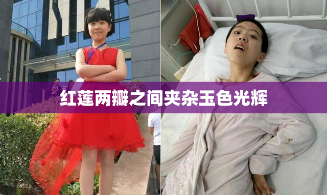 红莲两瓣之间夹杂玉色光辉