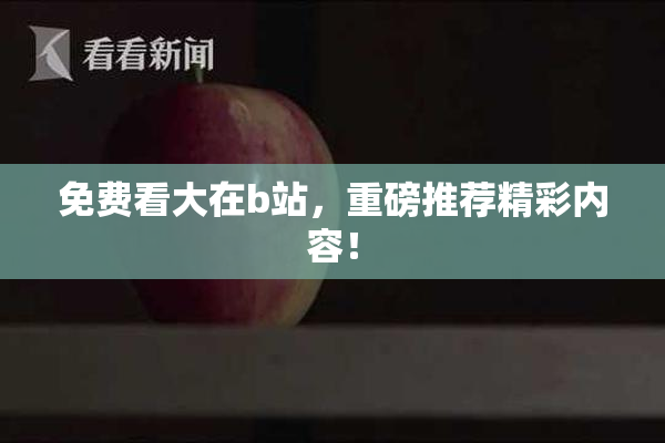 免费看大在b站，重磅推荐精彩内容！