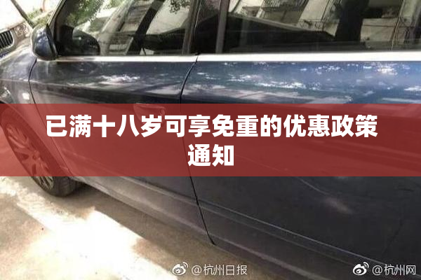 已满十八岁可享免重的优惠政策通知