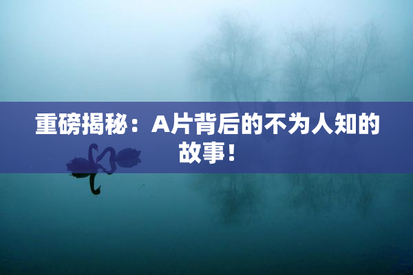 重磅揭秘：A片背后的不为人知的故事！