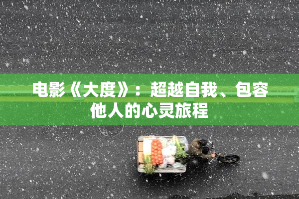 电影《大度》：超越自我、包容他人的心灵旅程