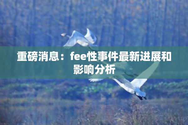 重磅消息：fee性事件最新进展和影响分析