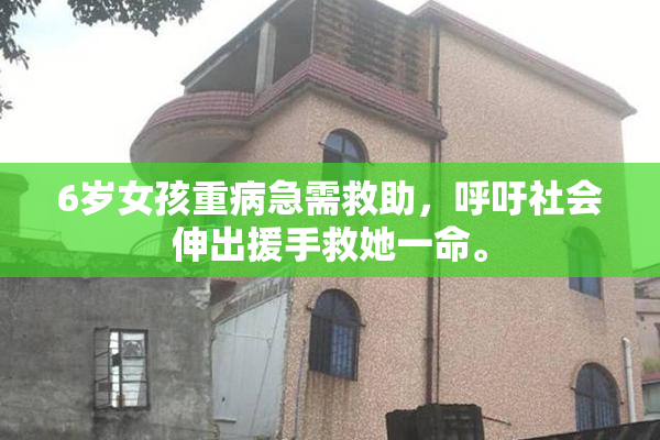 6岁女孩重病急需救助，呼吁社会伸出援手救她一命。