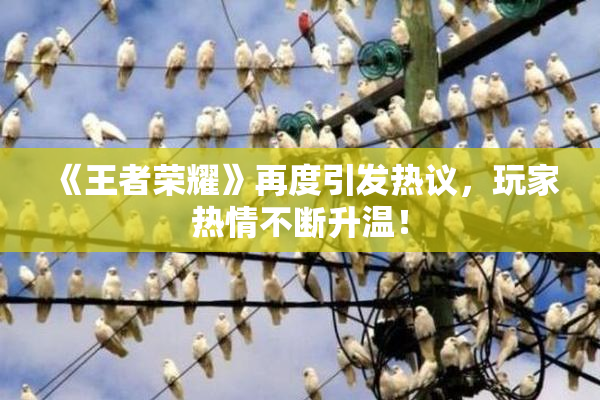 《王者荣耀》再度引发热议，玩家热情不断升温！