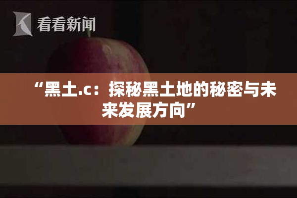 “黑土.c：探秘黑土地的秘密与未来发展方向”