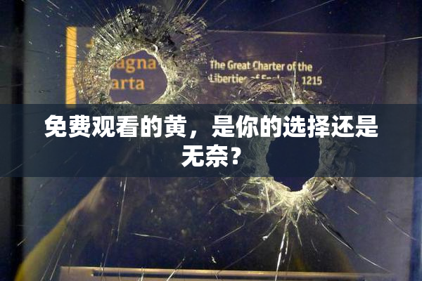 免费观看的黄，是你的选择还是无奈？