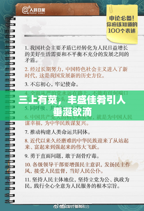 三上有菜，丰盛佳肴引人垂涎欲滴