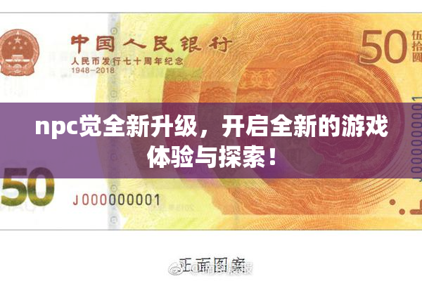npc觉全新升级，开启全新的游戏体验与探索！