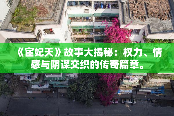 《宦妃天》故事大揭秘：权力、情感与阴谋交织的传奇篇章。