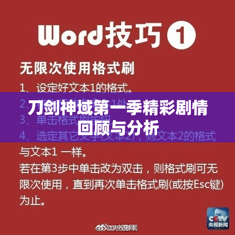 刀剑神域第一季精彩剧情回顾与分析
