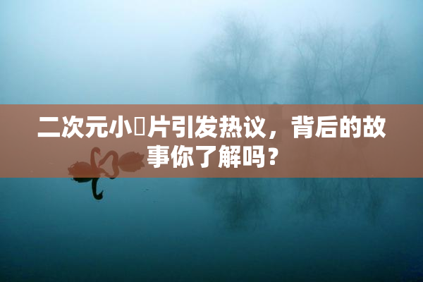 二次元小黃片引发热议，背后的故事你了解吗？