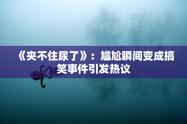 《夹不住尿了》：尴尬瞬间变成搞笑事件引发热议