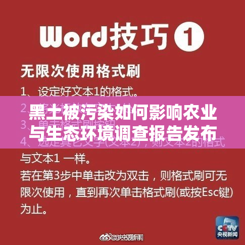 黑土被污染如何影响农业与生态环境调查报告发布