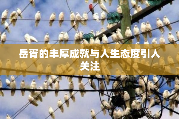 岳胥的丰厚成就与人生态度引人关注
