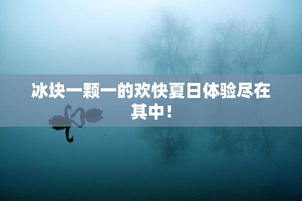 冰块一颗一的欢快夏日体验尽在其中！