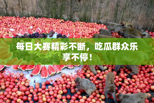 每日大赛精彩不断，吃瓜群众乐享不停！