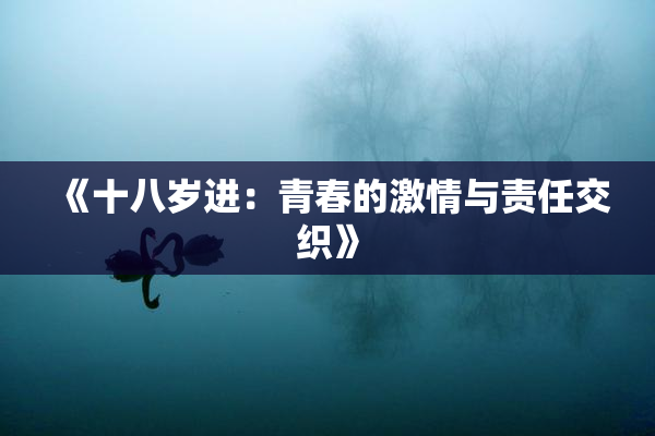《十八岁进：青春的激情与责任交织》