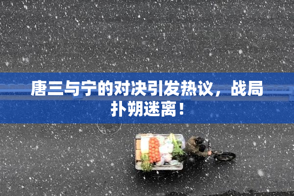 唐三与宁的对决引发热议，战局扑朔迷离！