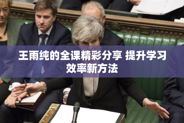 王雨纯的全课精彩分享 提升学习效率新方法