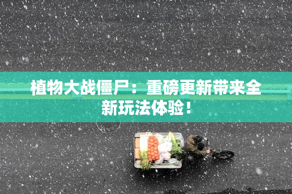 植物大战僵尸：重磅更新带来全新玩法体验！