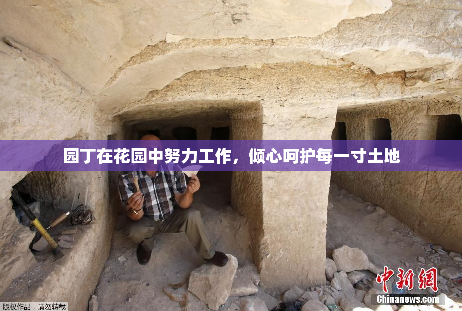 园丁在花园中努力工作，倾心呵护每一寸土地