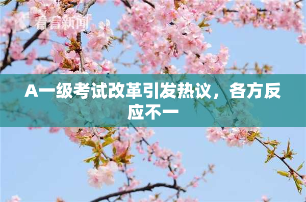 A一级考试改革引发热议，各方反应不一
