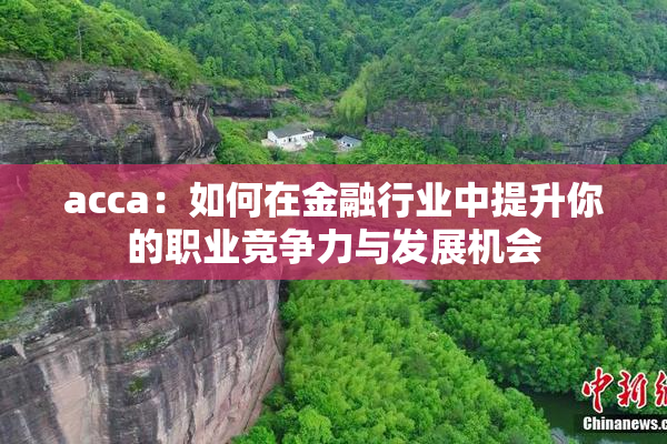 acca：如何在金融行业中提升你的职业竞争力与发展机会