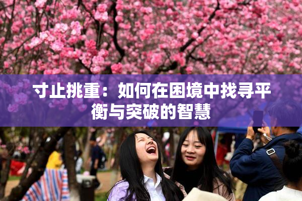 寸止挑重：如何在困境中找寻平衡与突破的智慧