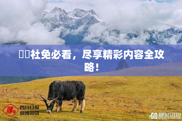 擼擼社免必看，尽享精彩内容全攻略！