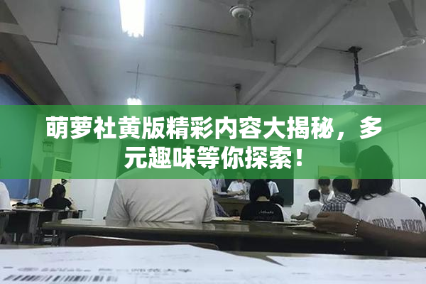 萌萝社黄版精彩内容大揭秘，多元趣味等你探索！