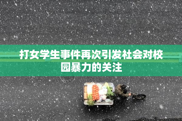 打女学生事件再次引发社会对校园暴力的关注