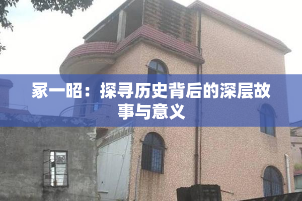冢一昭：探寻历史背后的深层故事与意义