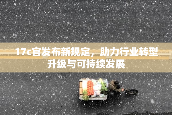 17c官发布新规定，助力行业转型升级与可持续发展