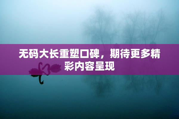 无码大长重塑口碑，期待更多精彩内容呈现