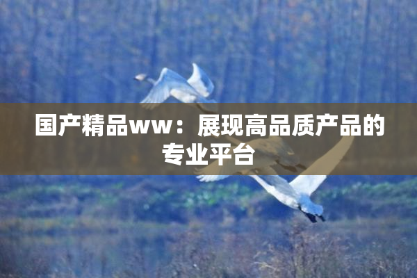国产精品ww：展现高品质产品的专业平台