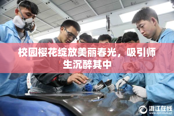 校园樱花绽放美丽春光，吸引师生沉醉其中