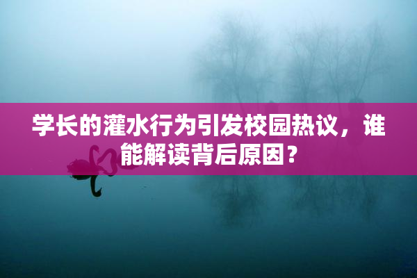 学长的灌水行为引发校园热议，谁能解读背后原因？