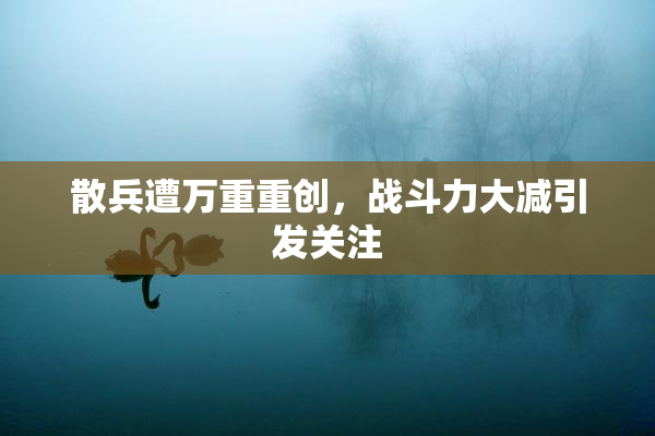 散兵遭万重重创，战斗力大减引发关注
