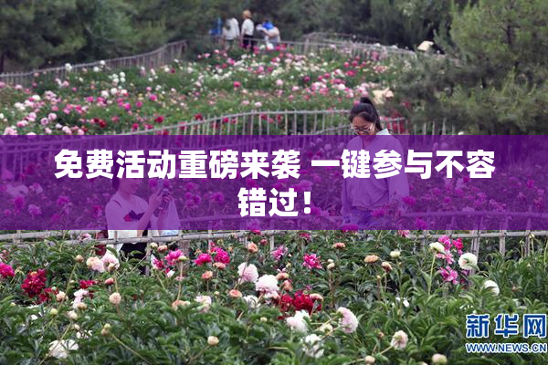 免费活动重磅来袭 一键参与不容错过！