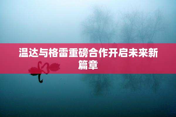 温达与格雷重磅合作开启未来新篇章