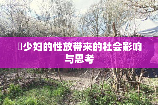 巜少妇的性放带来的社会影响与思考
