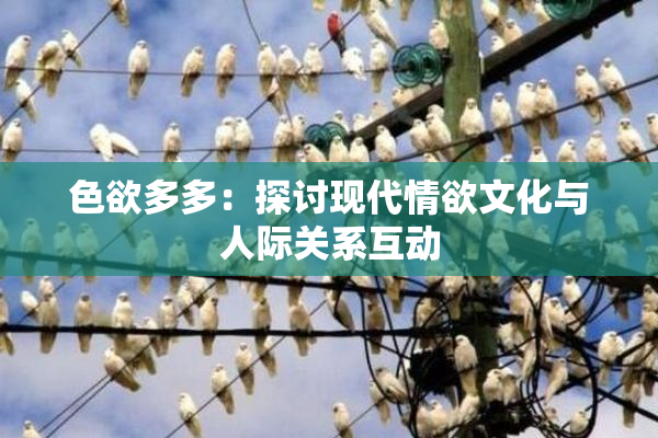 色欲多多：探讨现代情欲文化与人际关系互动