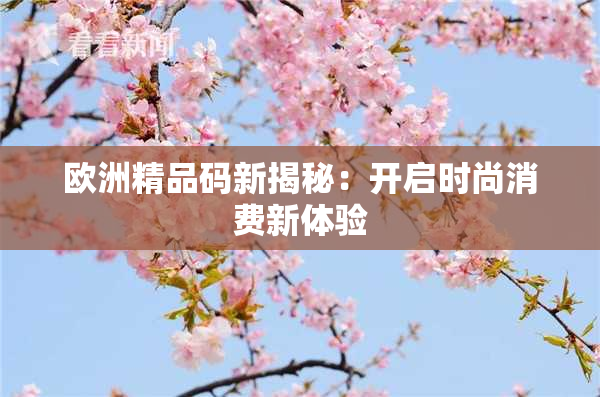 欧洲精品码新揭秘：开启时尚消费新体验