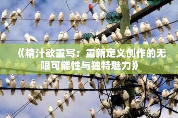 《精汁欲重写：重新定义创作的无限可能性与独特魅力》