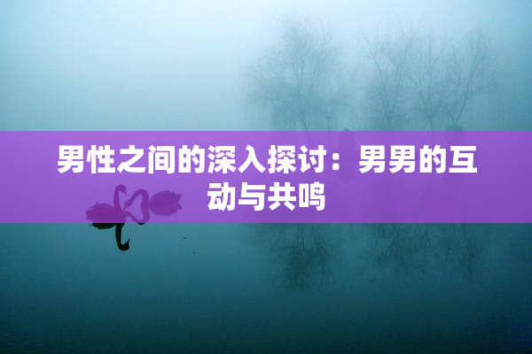 男性之间的深入探讨：男男的互动与共鸣