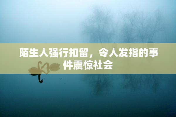 陌生人强行扣留，令人发指的事件震惊社会