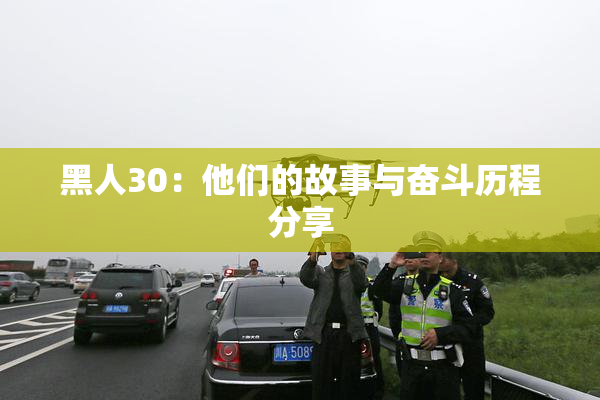 黑人30：他们的故事与奋斗历程分享