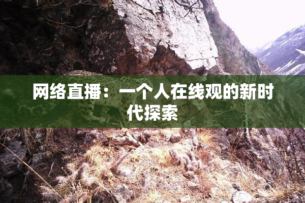 网络直播：一个人在线观的新时代探索