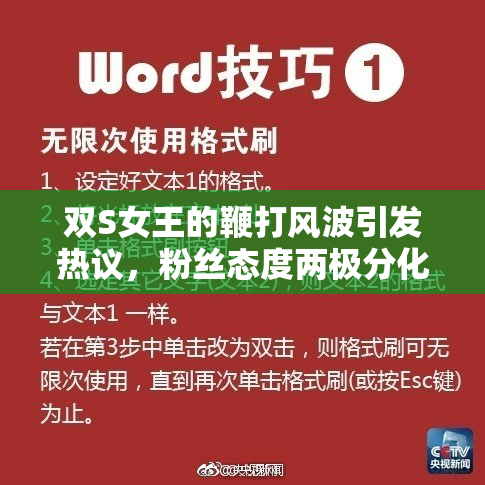 双S女王的鞭打风波引发热议，粉丝态度两极分化