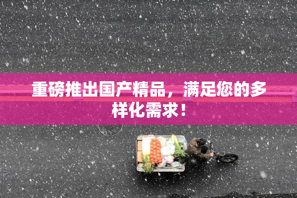 重磅推出国产精品，满足您的多样化需求！